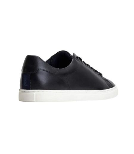 Mens tucker leather soft trainers black Base London