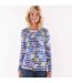 Womens/ladies Printed Breton Top Blue Lazy Jacks-2