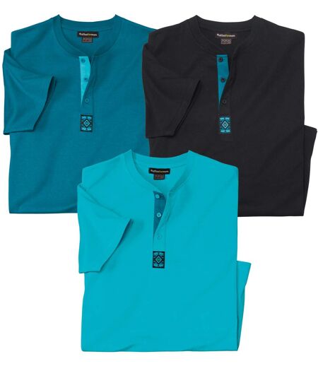 3er-Pack Henley-Shirts