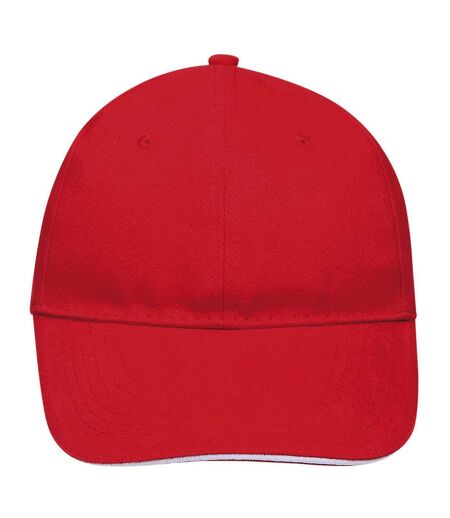 SOLS Unisex Buffalo 6 Panel Baseball Cap (Red/White) - UTPC372