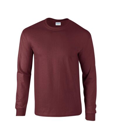 Gildan Unisex Adult Ultra Plain Cotton Long-Sleeved T-Shirt (Maroon)