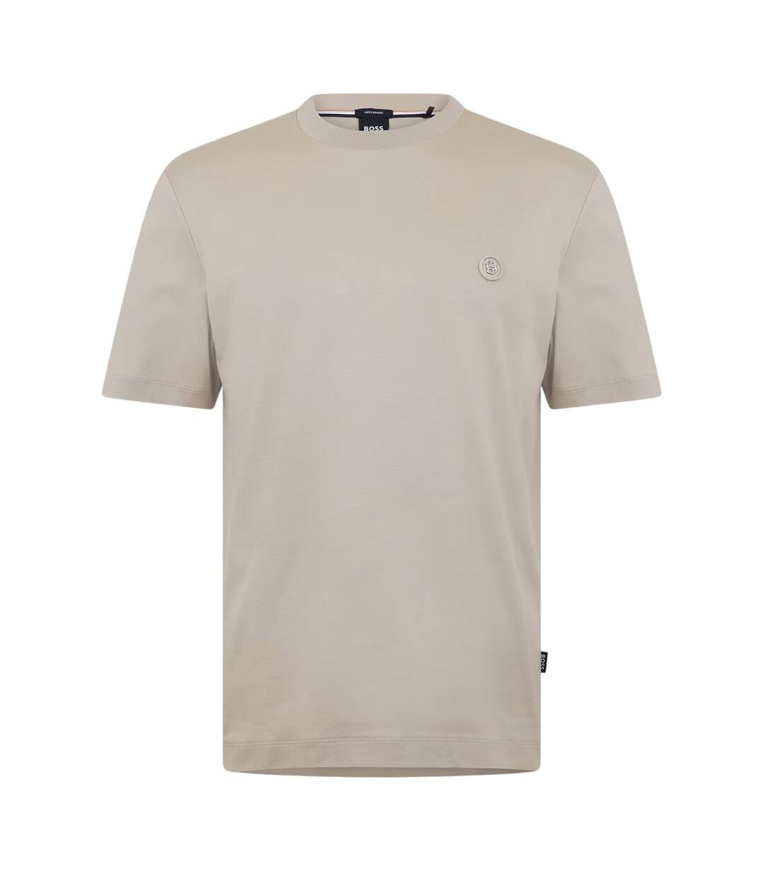 Mens Taut Minimalist Logo T-shirt Beige Boss-1