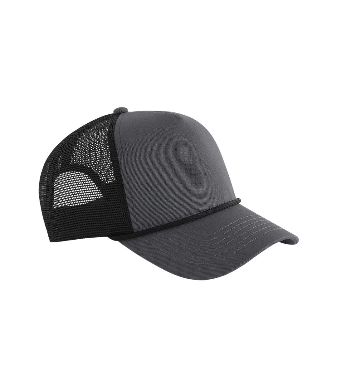 Casquette Trucker Motif/style Corde Décorative Gris Foncé Noir Beechfield-1