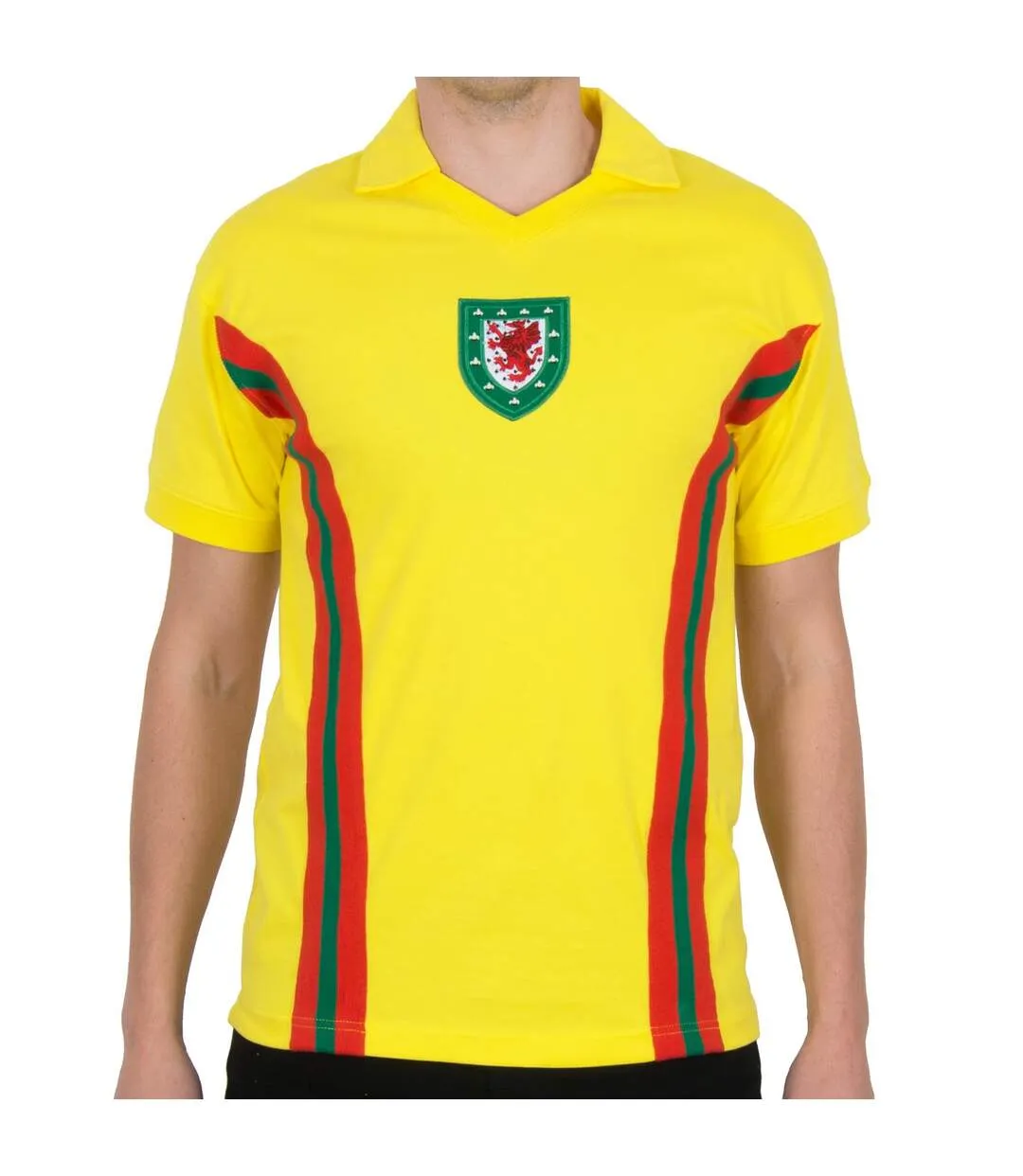 Mens 1976 John Toshack Retro Away Shirt Yellow FA Wales-2
