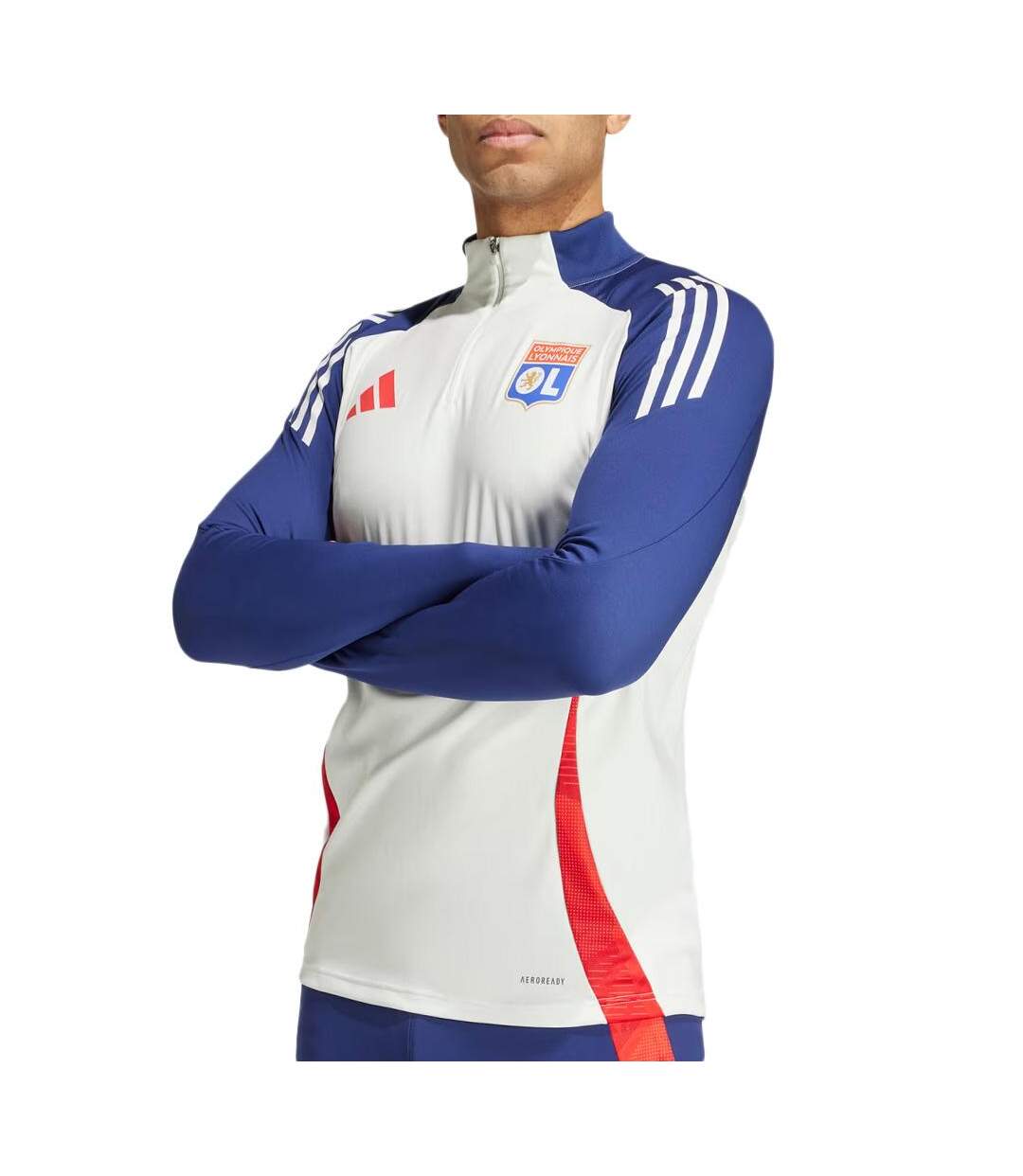 OL sweat training 1/4 zip blanc homme adidas tiro 24-1
