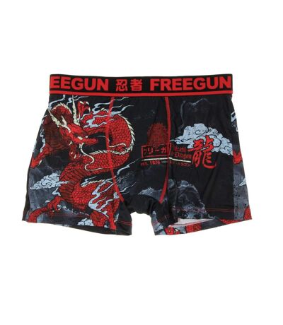 Boxer noir/rouge homme freegun dragon - l