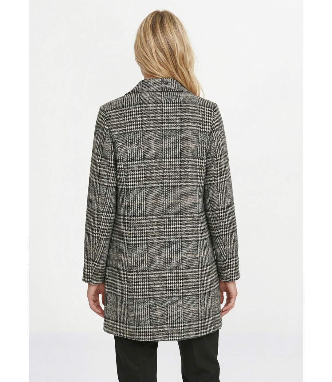 Manteau aspect lainage mi long col tailleur-2