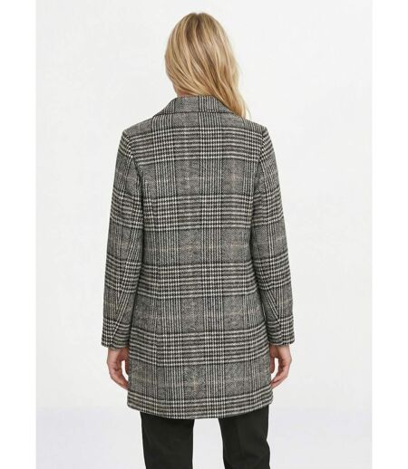 Manteau aspect lainage mi long col tailleur