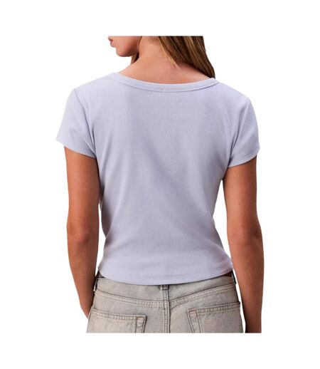T-Shirt mauve femme calvin klein label 2x2