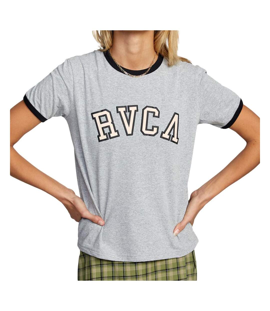 T-shirt Gris Femme RVCA University Ss - M-1