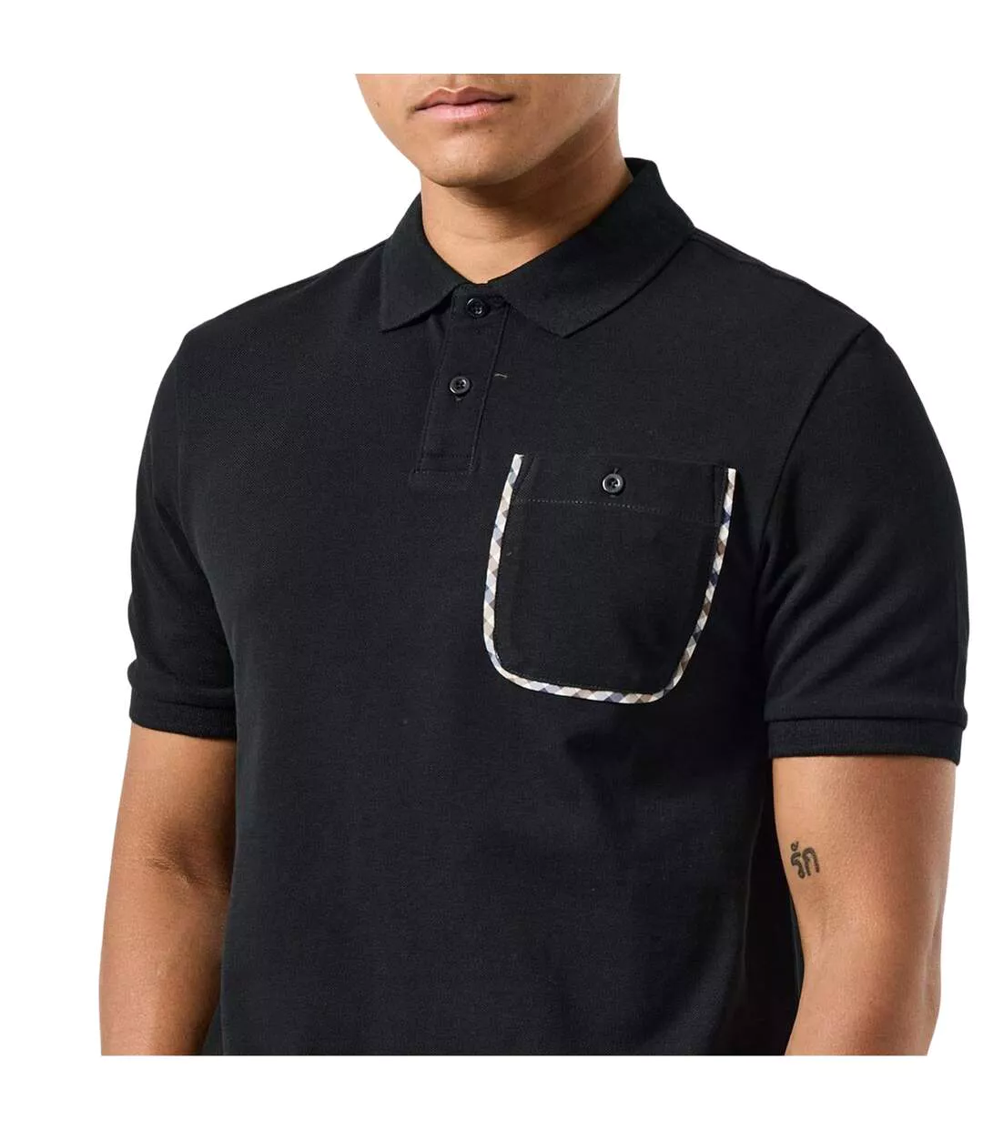 Polo Style À Carreaux Spence Homme Noir Weekend Offender-1
