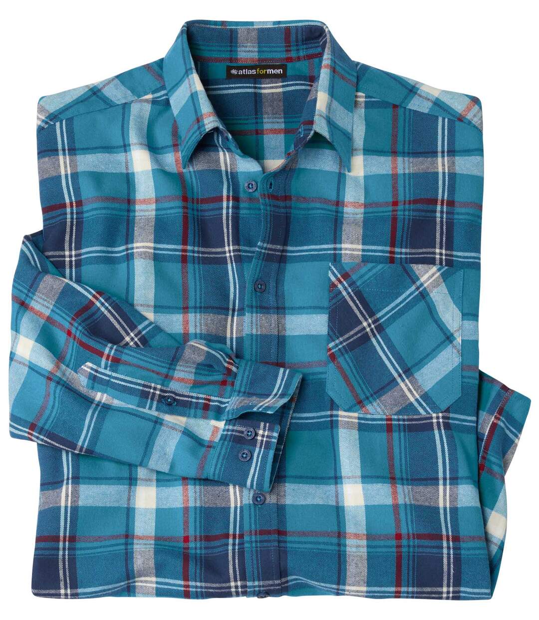 Chemise à carreaux en flanelle homme - turquoise