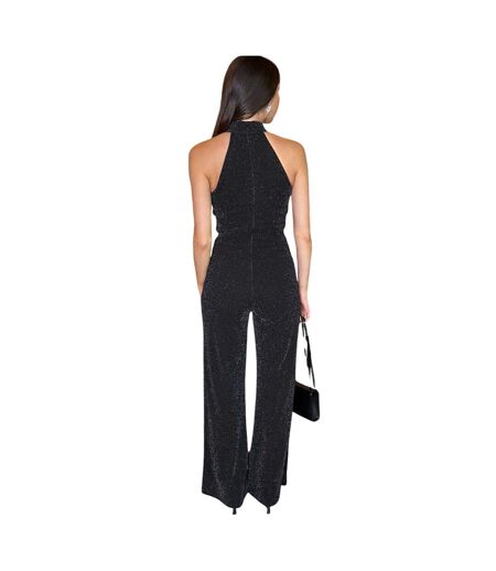 Womens/ladies Sparkle Fitted Jumpsuit Black AX Paris