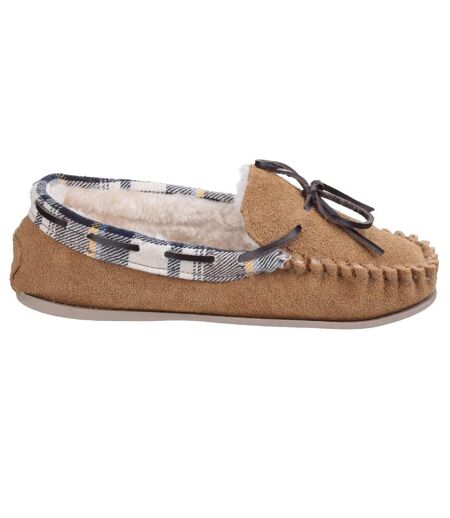Cotswold Womens/Ladies Kilkenny Classic Fur Lined Moccasin Slippers (Tan) - UTFS3811