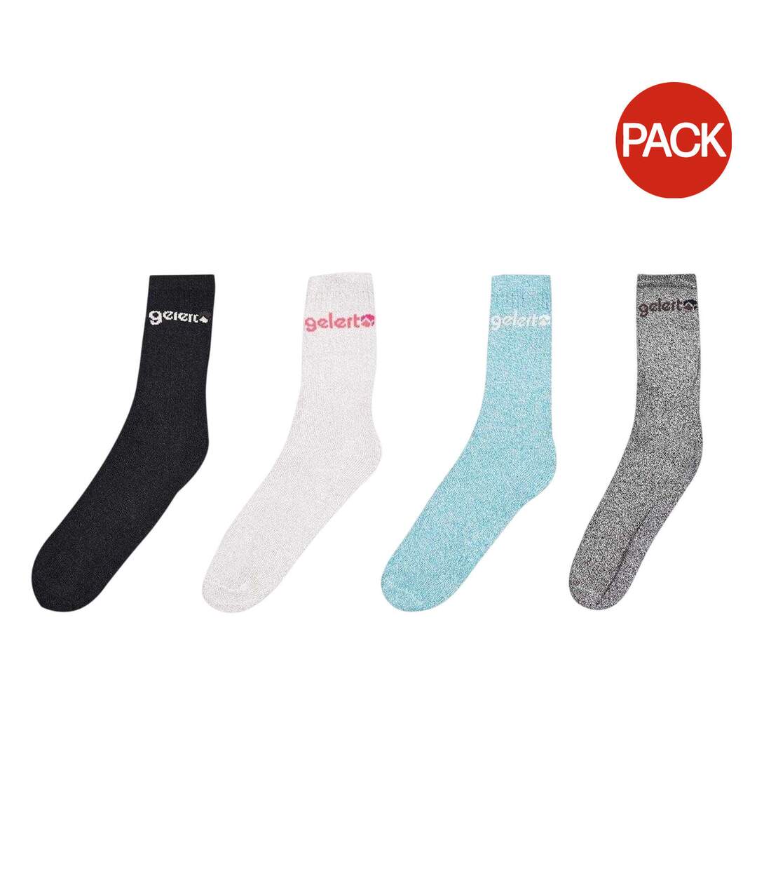 Pack Of 4  Mens Boot Socks  Brown Grey Black Gelert-1