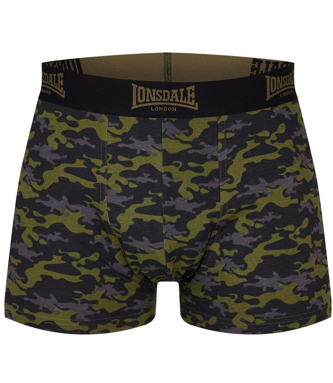 Pack Of 2  Mens Camo Boxer Briefs  Khaki Lonsdale-4