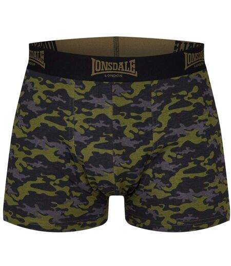 Pack Of 2  Mens Camo Boxer Briefs  Khaki Lonsdale