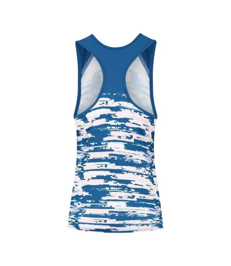 Womens/ladies Abstract Scoop Neck Slim Tank Top Classic Blue K-Swiss