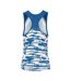 Womens/ladies Abstract Scoop Neck Slim Tank Top Classic Blue K-Swiss-2