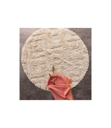 Tapis Rond Salle de Bain Hilma 60cm Beige