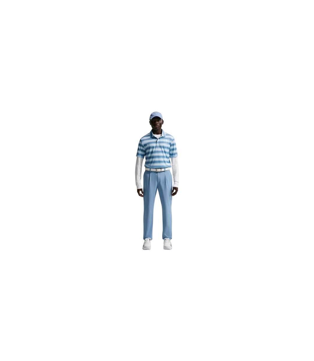 Mens Par Striped Dri-fit Polo Shirt Blue Nike-1