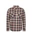 Mens Maine Flannel Long-sleeved Shirt Tan Mountain Warehouse-1