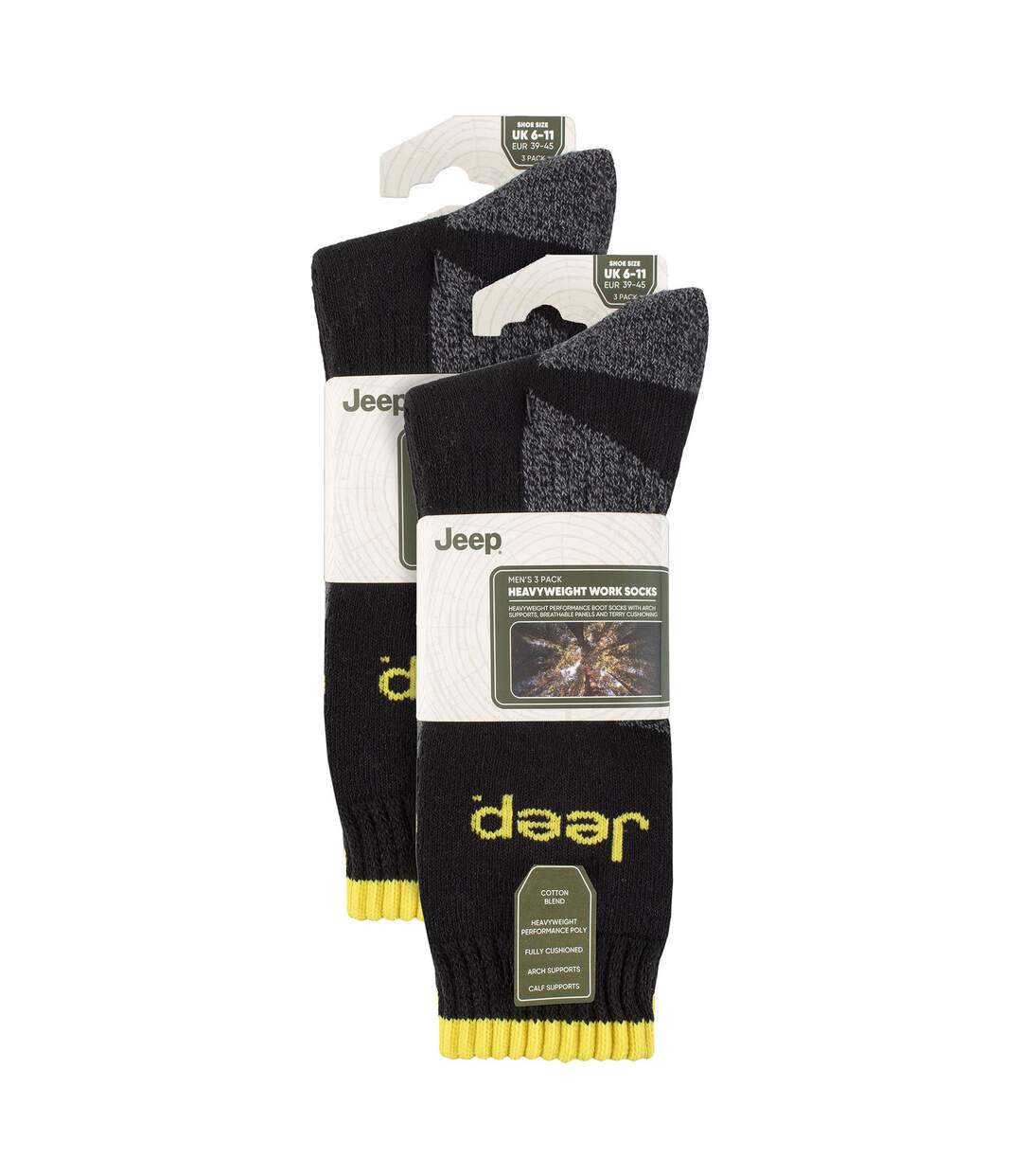 Mens 6 Pack Heavy Duty Work Socks with Reinforced Heel and Toe-2