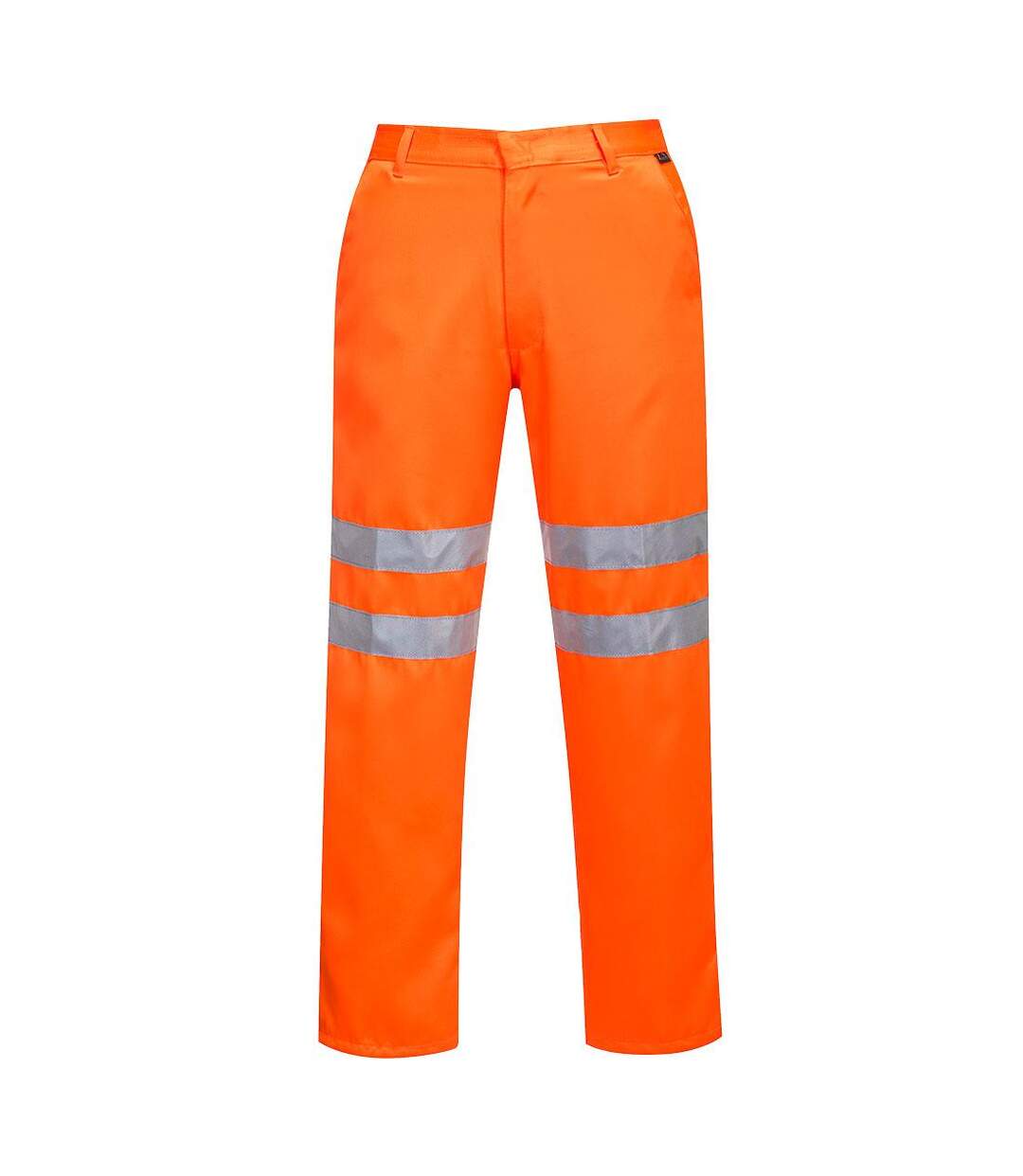 Mens polycotton hi-vis safety work trousers orange Portwest-1