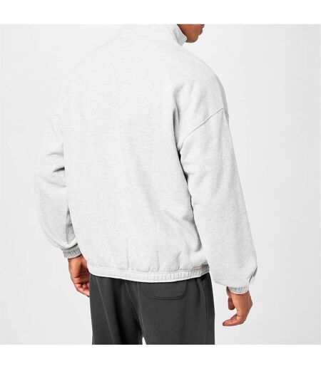 Unisex Adult Graphic Zip Neck Regular Sweatshirt Ice Marl Jack Wills