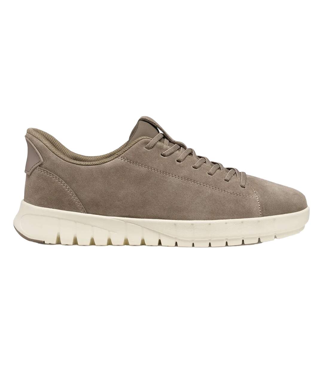 Mens Leather Flexstride Plus Trainers Dove Grey Geox-3