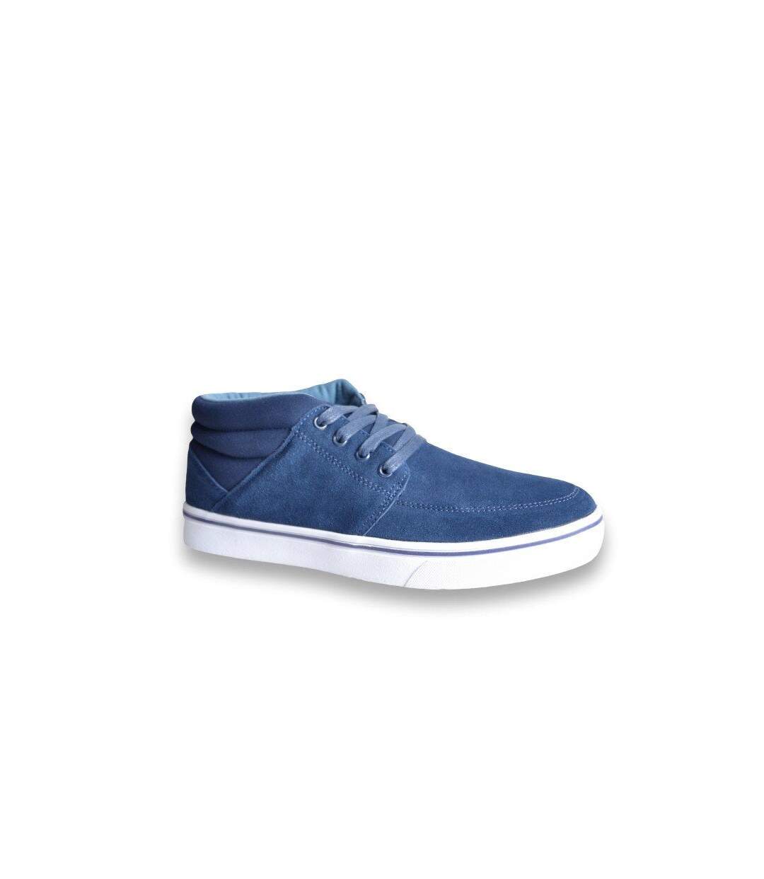 Basket basse homme de couleur bleu dessus cuir-1