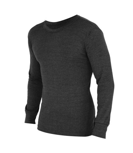 FLOSO Mens Thermal Underwear Long Sleeve T Shirt Top (Standard Range) (Charcoal)