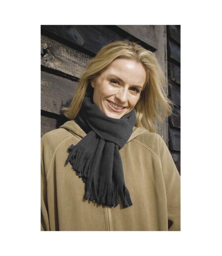 Result Adults Unisex Active Fleece Winter Tassel Scarf (Charcoal) (One Size) - UTBC873