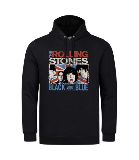Unisex Adult Union Jack The Rolling Stones Relaxed Fit Hoodie Black Amplified