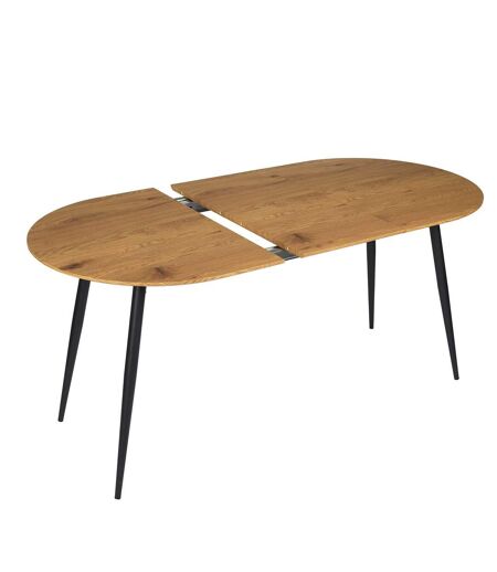 Table extensible ovale pour 4 à 6 personnes effet bois - L.120 à 160cm