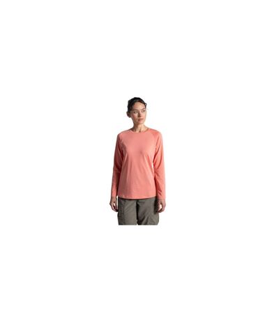 Womens/ladies Nour Nosilife Long-sleeved T-shirt Spiced Apricot Craghoppers