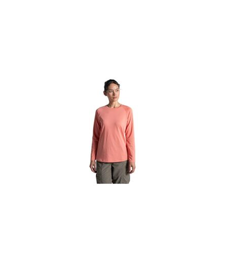 Womens/ladies Nour Nosilife Long-sleeved T-shirt Spiced Apricot Craghoppers