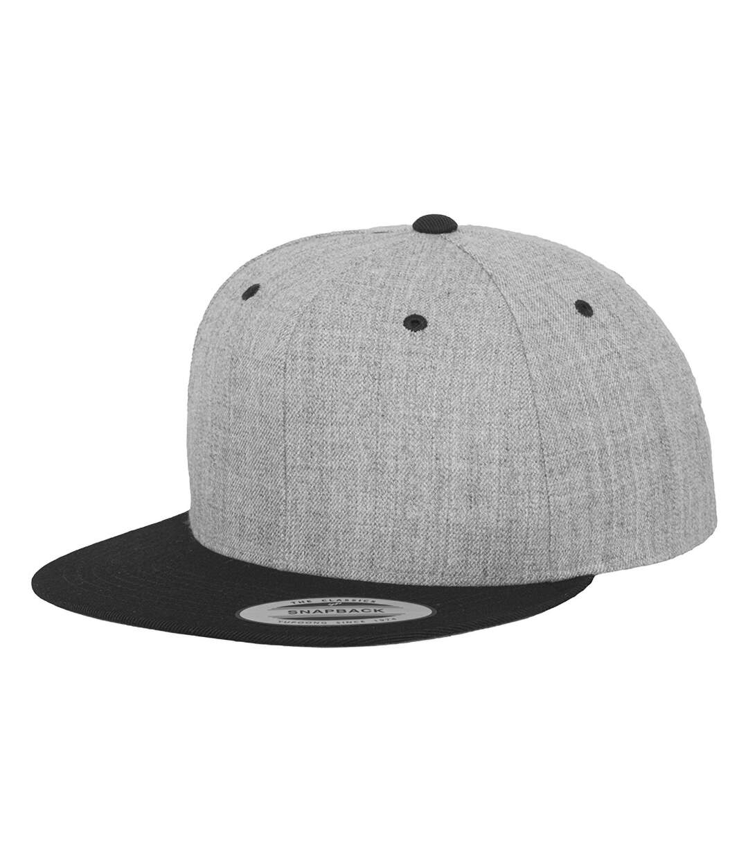 Flexfit Unisex Two Tone Classic Snapback Cap (Heather Grey/Black) - UTPC3710-1
