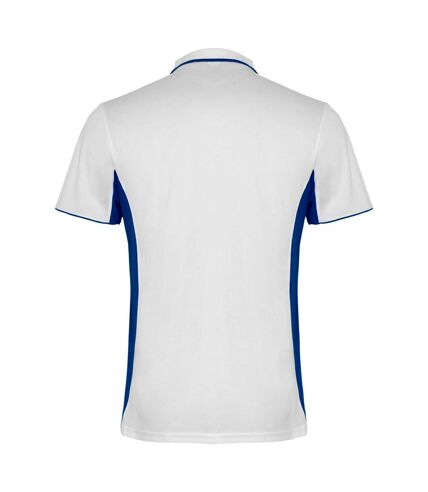 Polo montmelo adulte blanc/bleu royal Roly