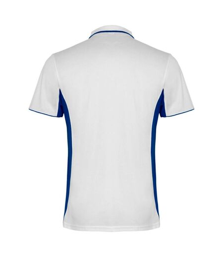 Polo montmelo adulte blanc/bleu royal Roly