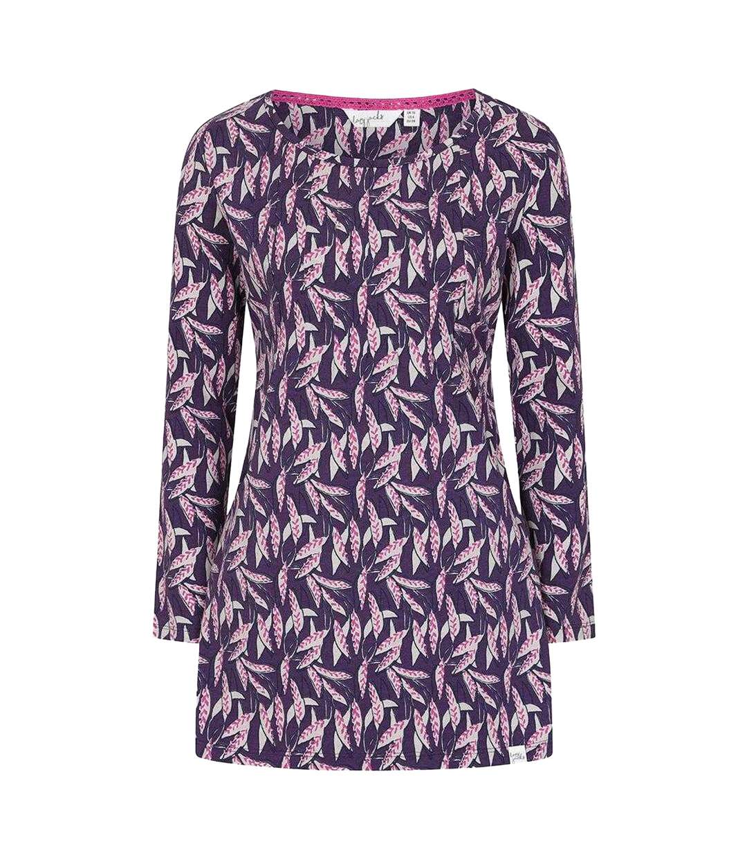 Tunique Motif/style Orge Femme Violet Lazy Jacks-1