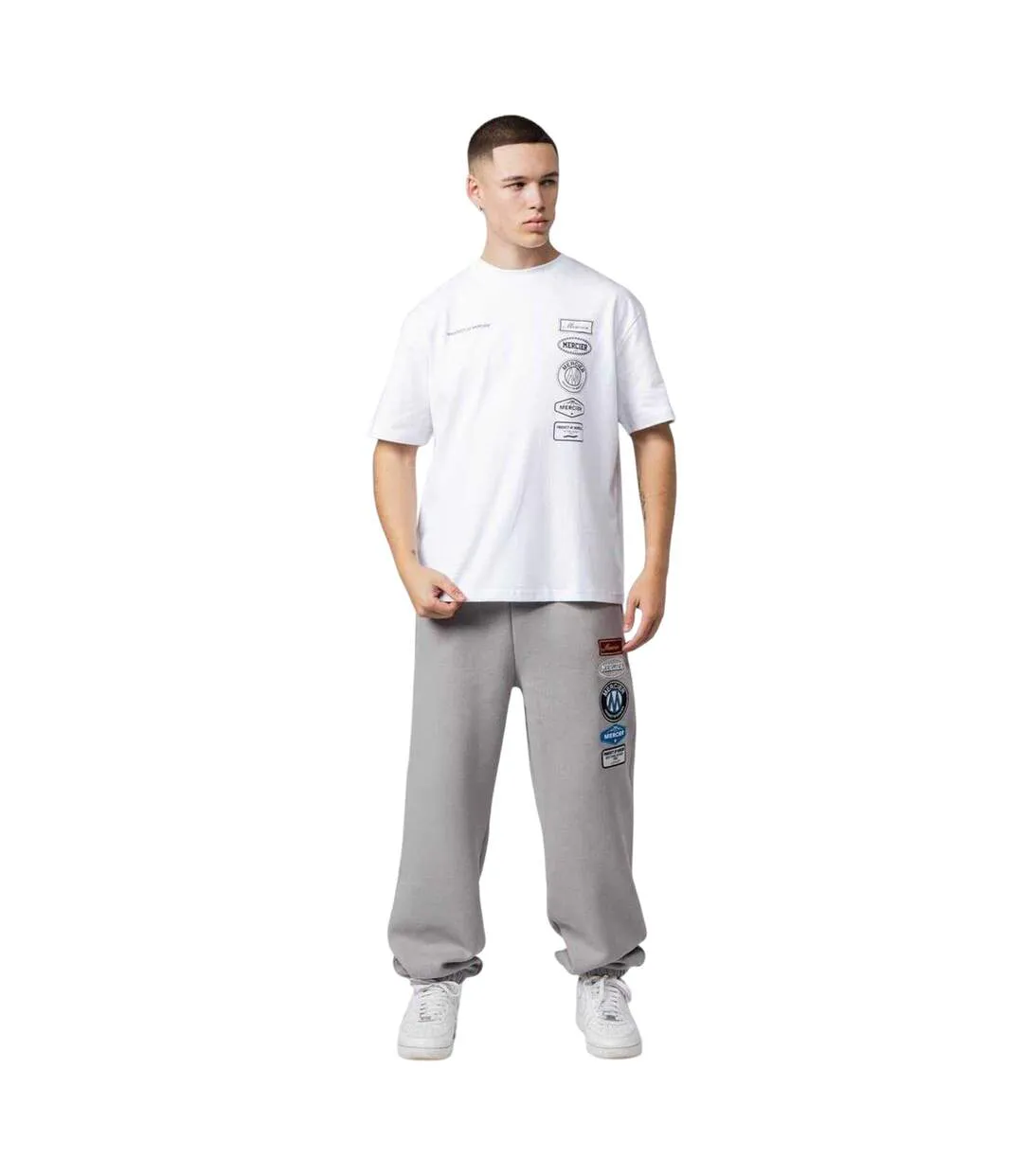 T-shirt Motif/style Badge 2.0 Homme Blanc Mercier-4