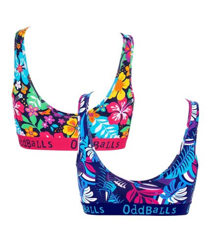 OddBalls Womens/Ladies Tropical Bralette (Pack Of 2) (Multicolored) - UTOB181