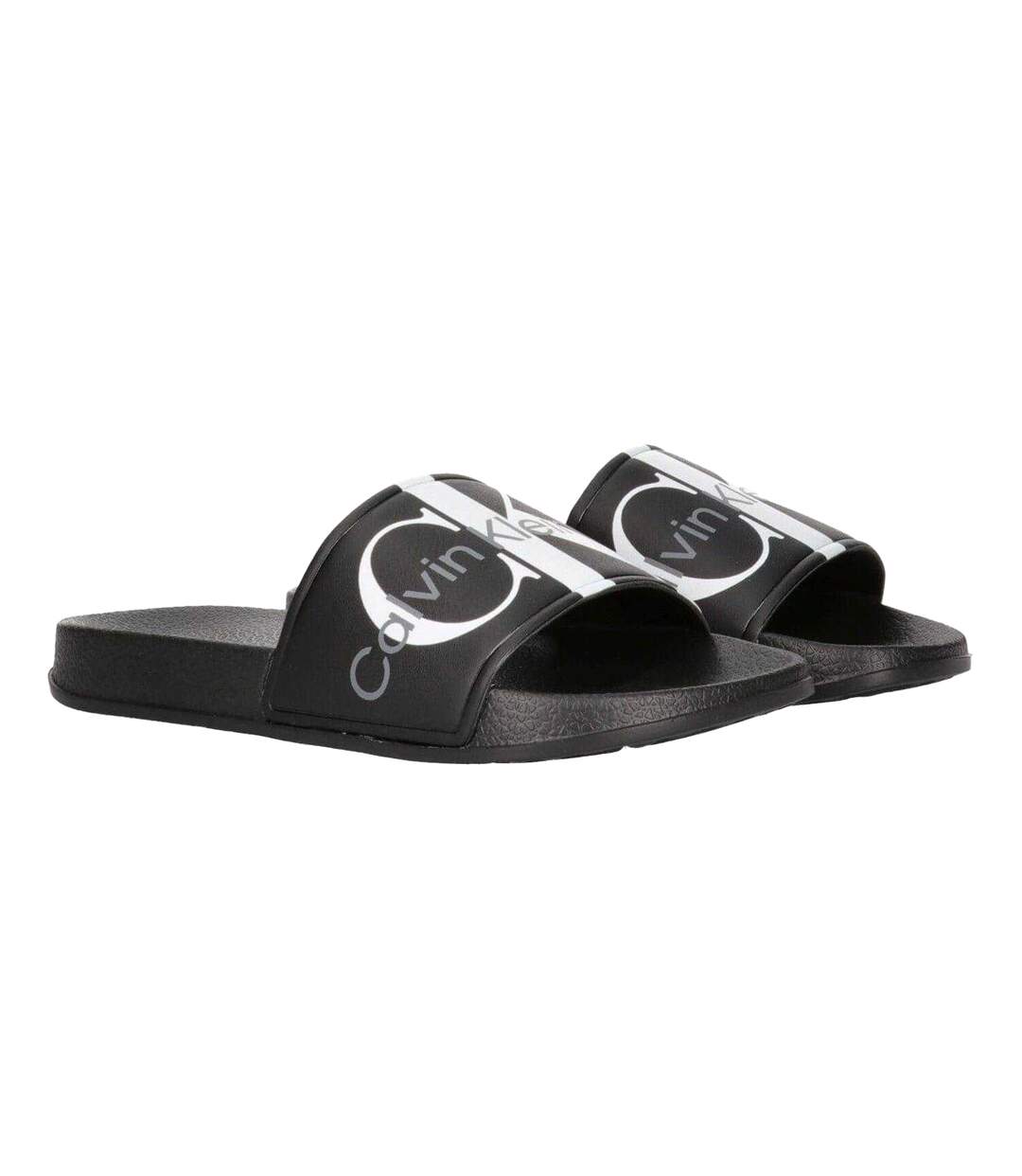 Claquettes Motif/style Logo Adulte Noir Calvin Klein-3