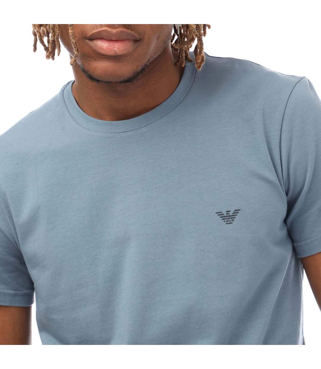Pack Of 2  Mens Logo Endurance T-shirt  Grey Blue Emporio Armani-3