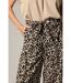 Pantalon femme en polyester gaufré à motif léopard ATILA-3