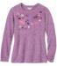 Women's Lilac Fluffy Embroidered Jumper-2