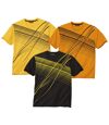 Pack of 3 Men's Sports T-Shirts - Yellow Orange Black Atlas For Men