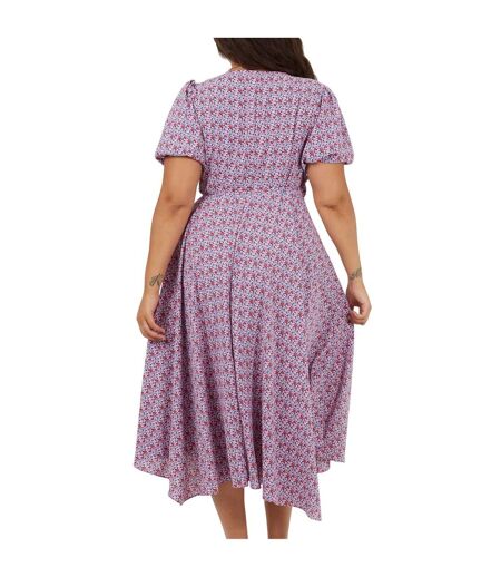 Robe Portefeuille Manches Courtes Motif/style Floral Femme Rose Brave Soul