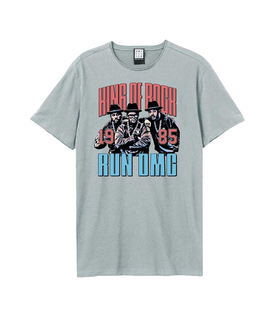 T-shirt Motif/style Run Dmc King Of Rock Adulte Bleu Amplified-1